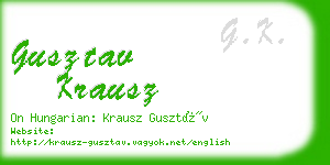 gusztav krausz business card